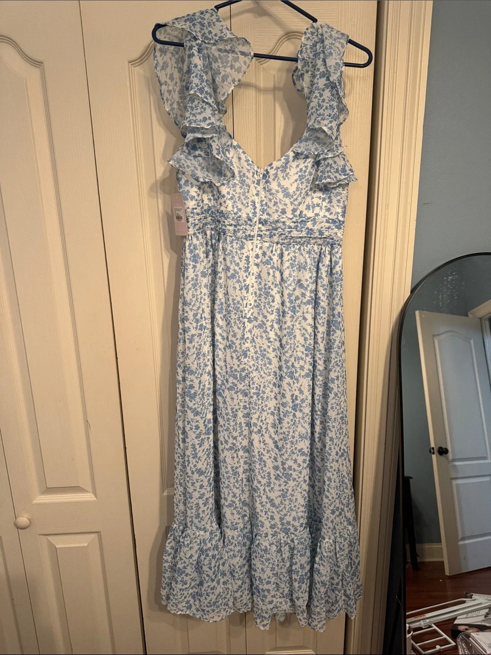 Birdy Grey blue and white floral dress size large, NWT, never worn - Picture 4 of 4